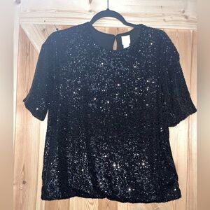 H&M Women’s Black Sequin Top- Size M